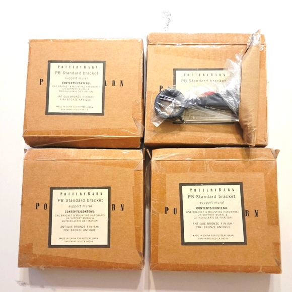 Pottery Barn SUPPORT MURAL Standard Bracket Antique Bronze Replacement Lot Of 4 - Picture 1 of 4